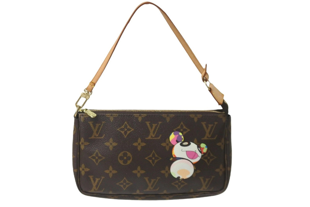 Louis Vuitton Pochette Accessoires Panda Monogram Handbag Takashi Murakami